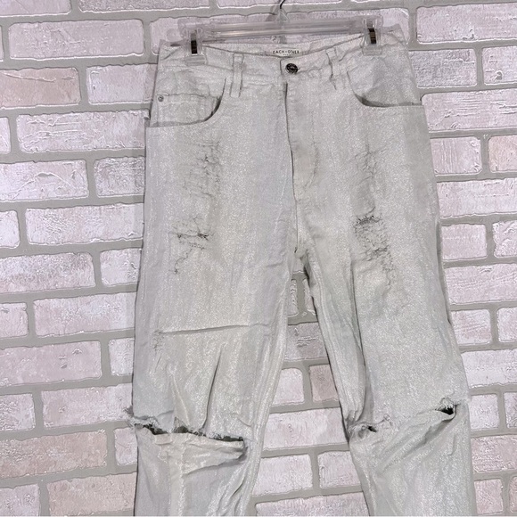 Each X Other Paris Distressed Ripped High Rise Relaxed Fit Jeans Size 26 - Picture 7 of 11